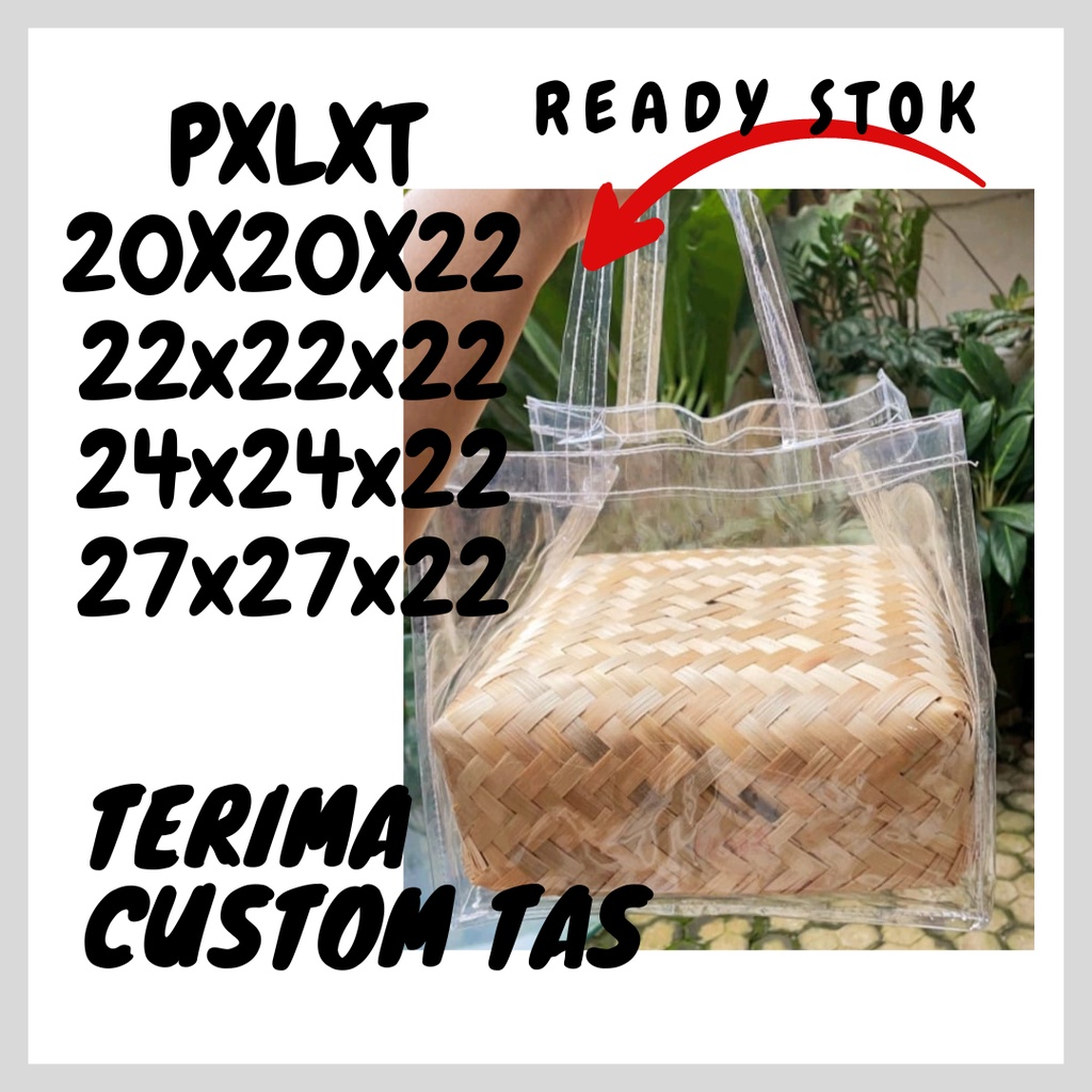 Jual Tas Transparan Box Kue Dan Kotak Nasi X Besek Bambu Tas