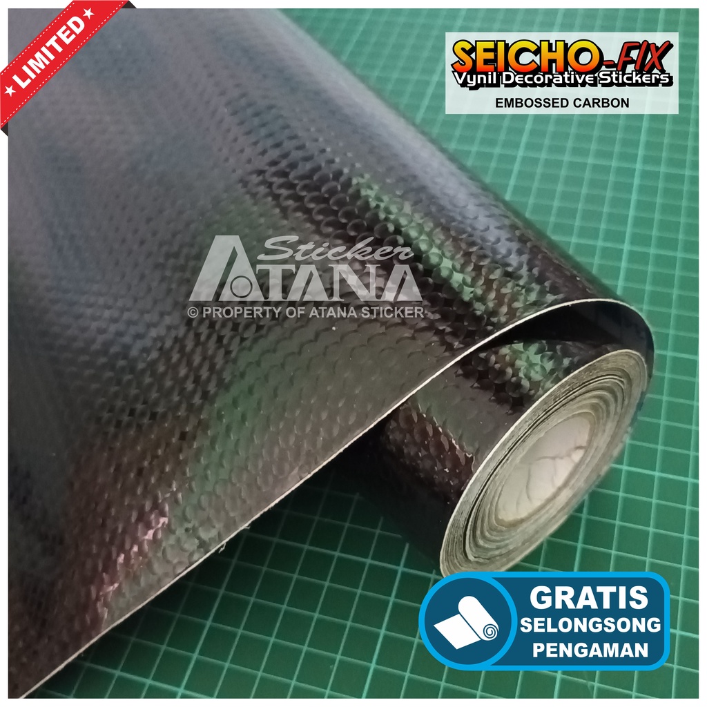 Skotlet Hitam Carbon Emboss 3D Scotlet Karbon Mozaik Tekstur Fiber Timbul Kasar Stiker Kevlar Motif Sisik Ular Corak Sticker Meteran Decal Roll Aksesoris Body Sepeda Motor Matic Mobil Dekorasi Spakbor Selebor Scolite Scotlight Sekotlet Hp Laptop Helm