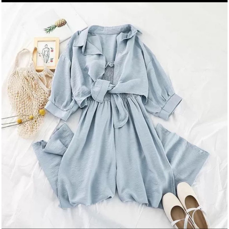 READY 12Warna JC-SET 2IN1 JAMSUIT LACIELA / Set jumpsuit Lala Wanita murah / Set wanita bangkok