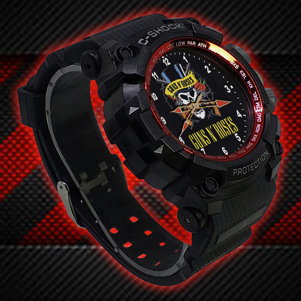 (ISTIMEWA BOSSQUE) JAM TANGAN GUNS N' ROSES LIST MERAH - EXCLUSIVE 2