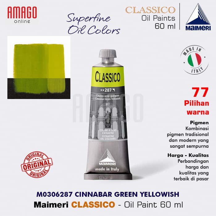 MAIMERI CLASSICO -OIL PAINT - CINNABAR GREEN YELLOWISH -60ML- M0306287