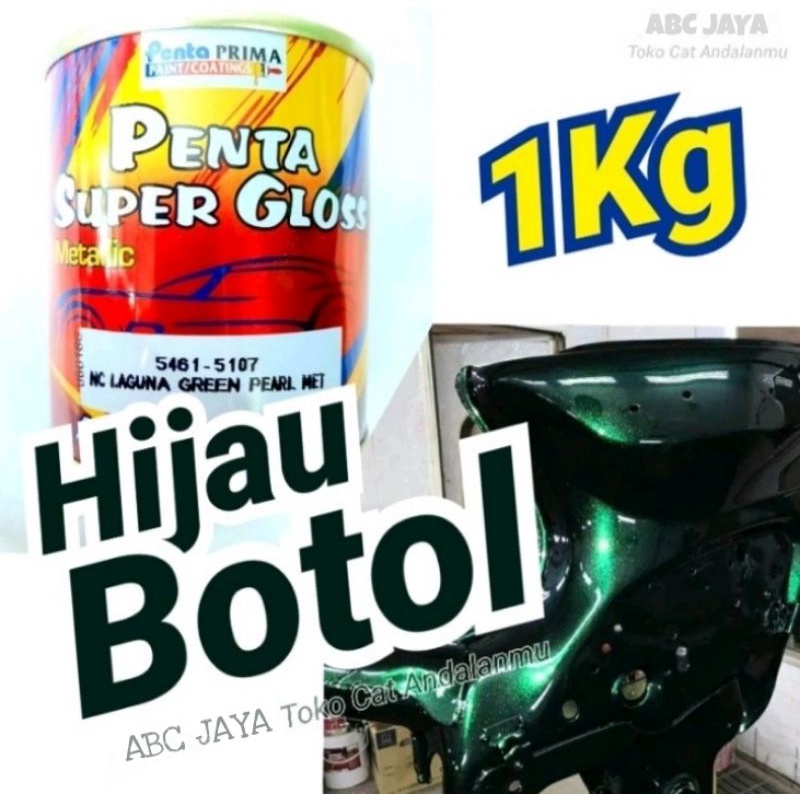 Cat Duco Penta Super Gloss NC Laguna Green Pearl Met Hijau Botol Metalik