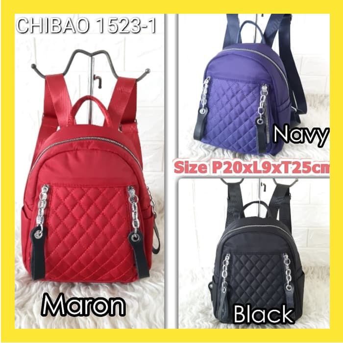 TAS RANSEL WANITA IMPORT STYLISH JINJING RANSEL LUBANG HEADSET BACKPACK SIGHMON CHIBAO BORDIR FS121