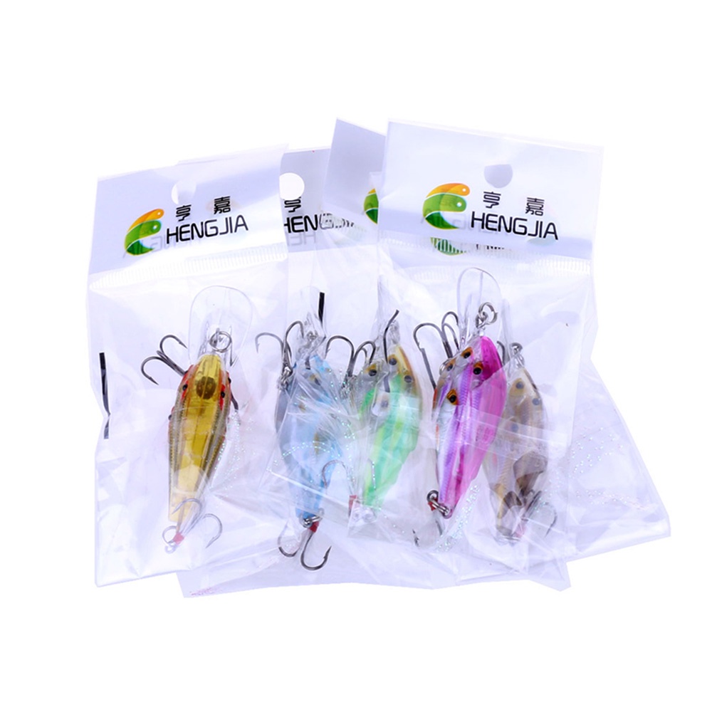 HENGJIA 1Pcs Fishing Lure Bionic Mini Minnow Bait 6.5CM 6G 3D Eyes Artificial Hard Bait Wobblers Crankbait Feather Hooks Group Fish Fishing Tackle