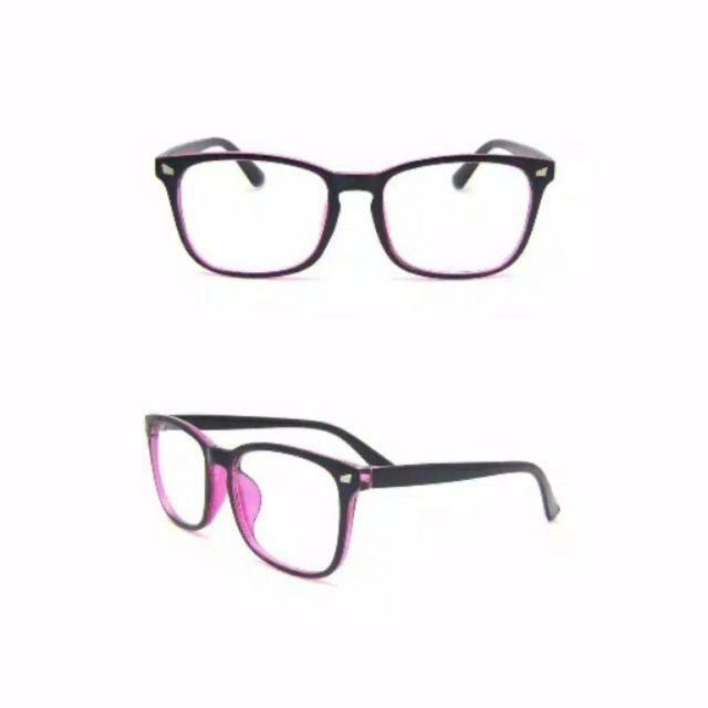 WJ658 Kacamata Anti Radiasi / Anti Blue Light Sunglasses Frame Lensa Transparan-Pink
