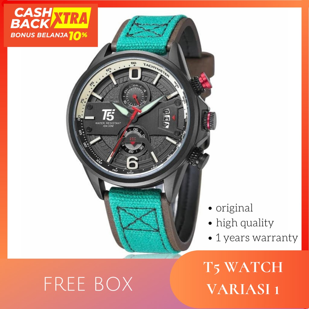 [ORIGINAL-FREE BOX] JAM TANGAN T5 H3584 ORIGINAL CHRONO PRIA