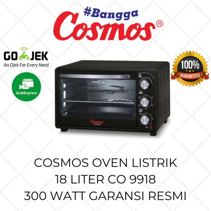 Cosmos Oven Listrik Low Watt 18 Liter 300 Watt CO 9918 / Oven Murah