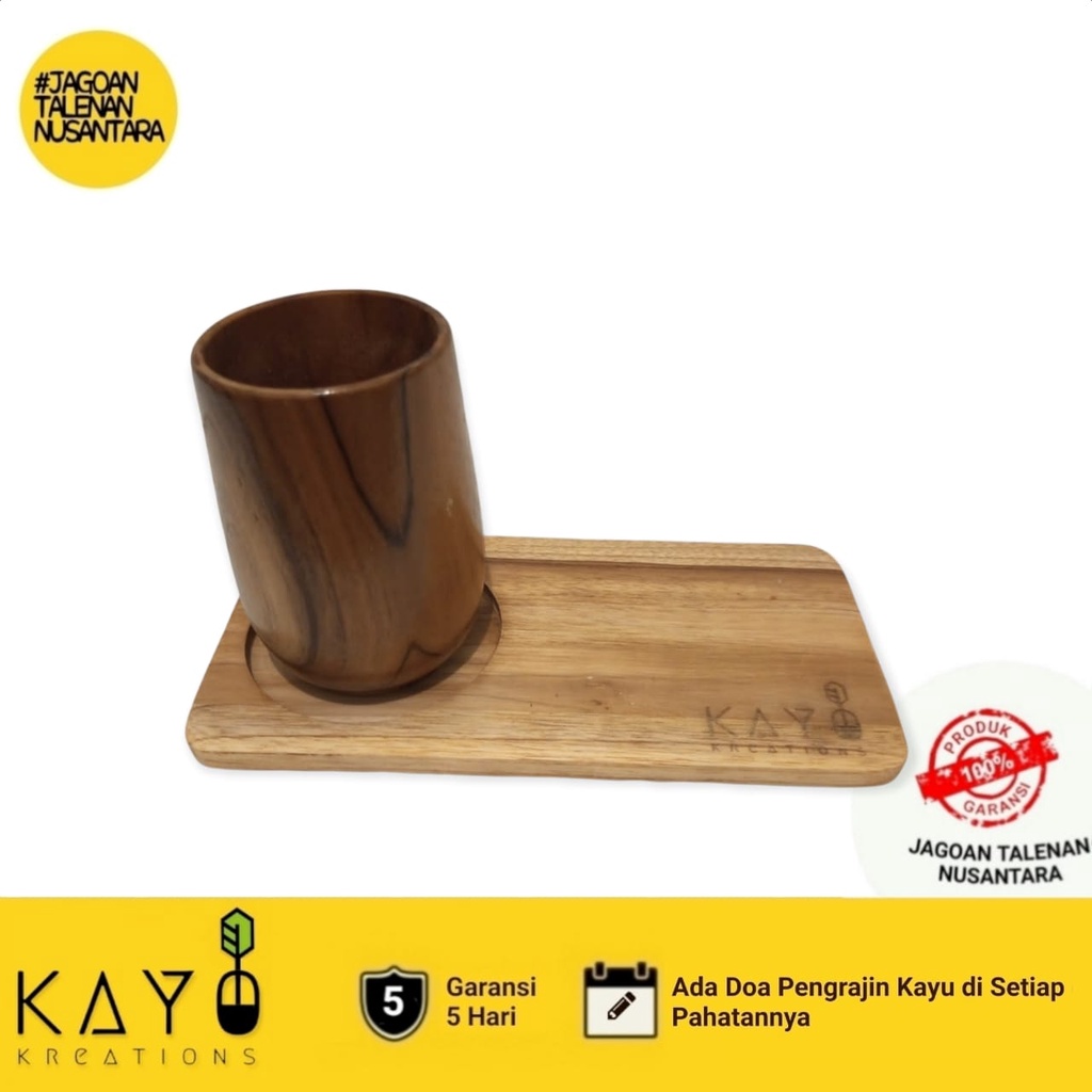 HARGA PROMO!! Gelas Mug Kayu Unik / Gelas Custom Kayu Jati Kayu Mahoni - Peralatan Dapur Kayu-Jati
