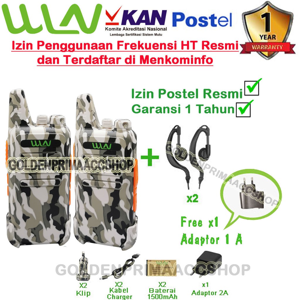 PAKET STANDART HT KD-C1 LORENG (ARMY, HIJAU, ABU, COKLAT, PUTIH)TANPA DESKTOP/CHARGER DUDUK ISI 2PCS