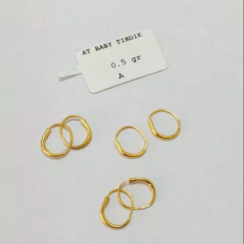 anting baby emas muda berat 0,5 gram