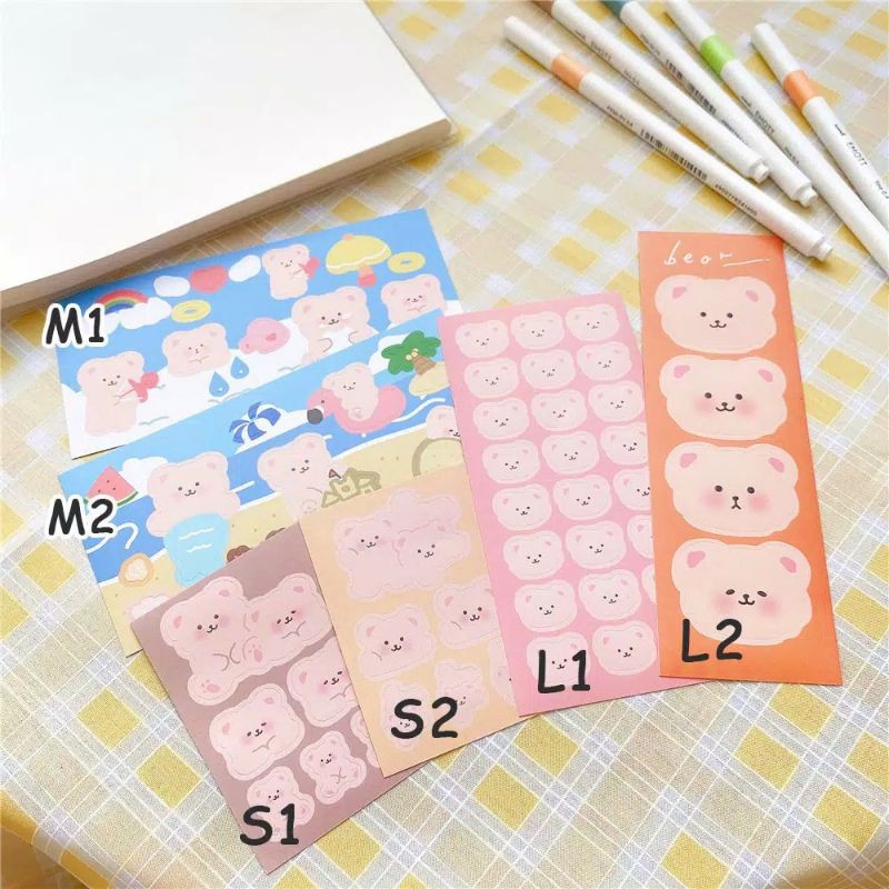 

Korean ins pink bear .stickers. stickers journal phone decor