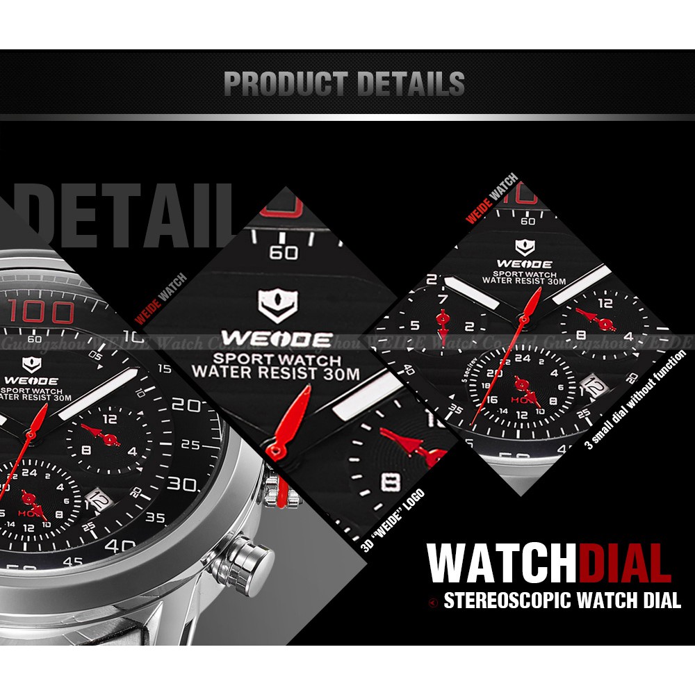 Jam Tangan Pria Original WEIDE WH3311 Anti Air 30M