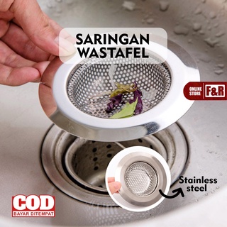 Saringan Wastafel Cuci Piring Stainless Steel Sink Strainer Filter Air Saringan Afur Bak Cuci Gelas