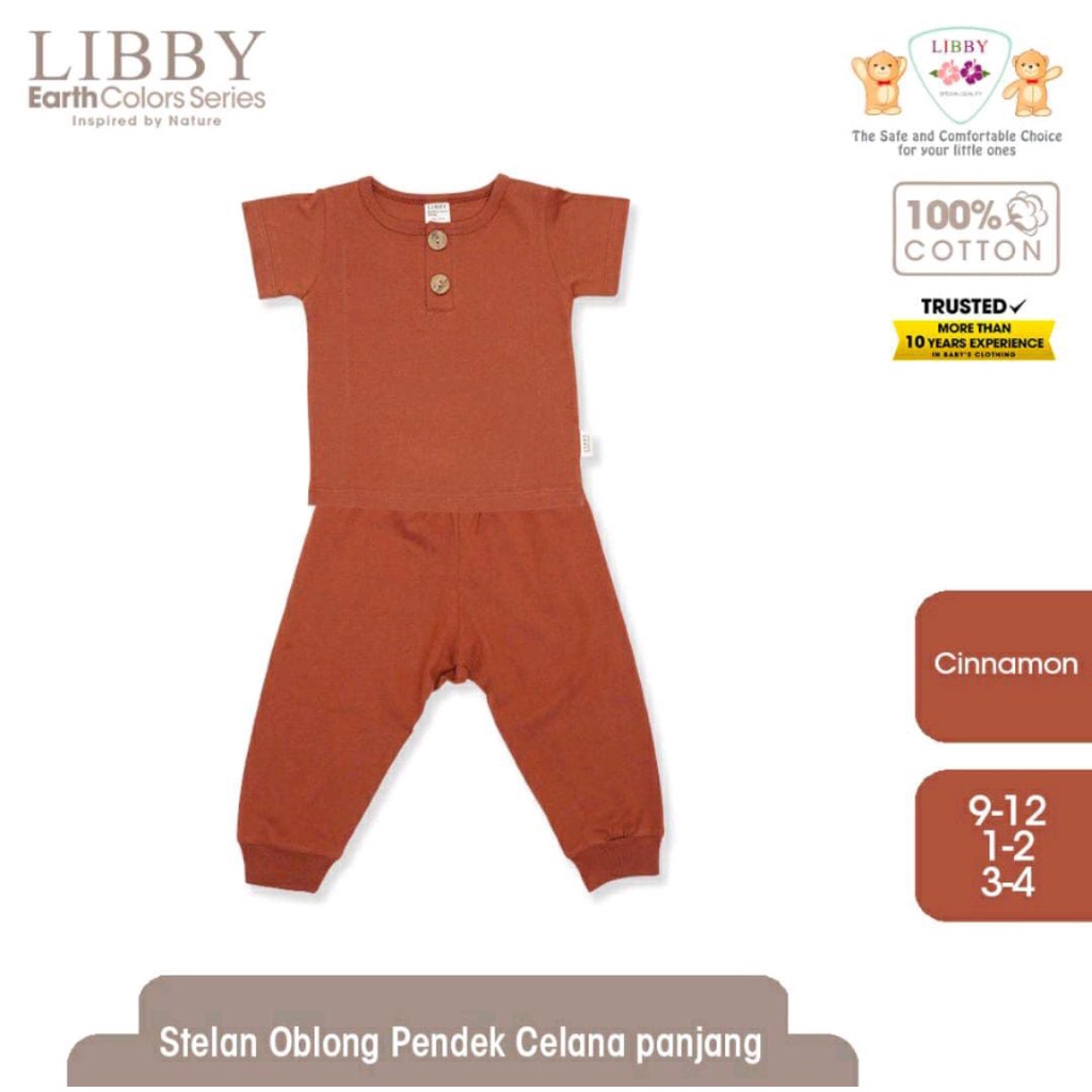 Libby Earth Fave Set Setelan Oblong Pendek Celana Panjang Baju Set Anak