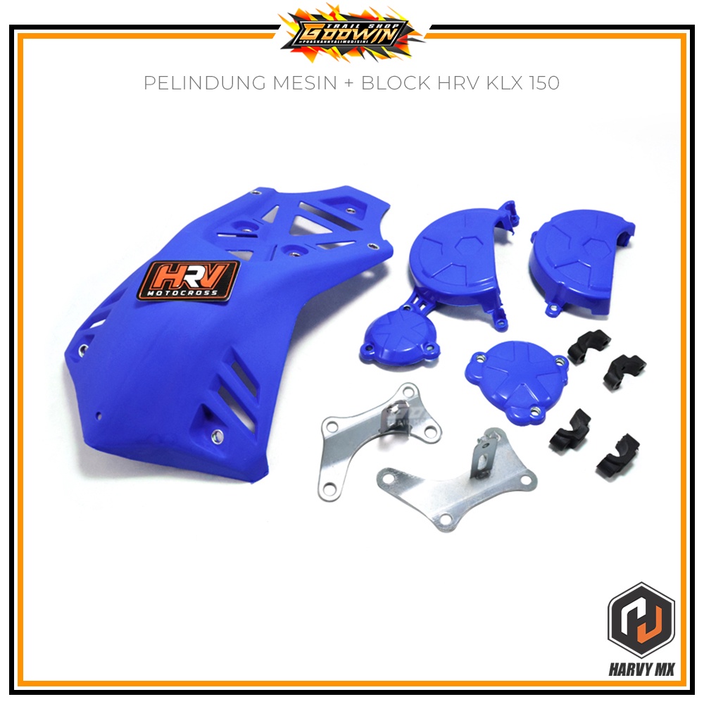 Cover Pelindung Mesin Plus Blok HRV KLX 150 Tutup Blok Cover Engine KLX 150 BIGFOOT Dtracker New