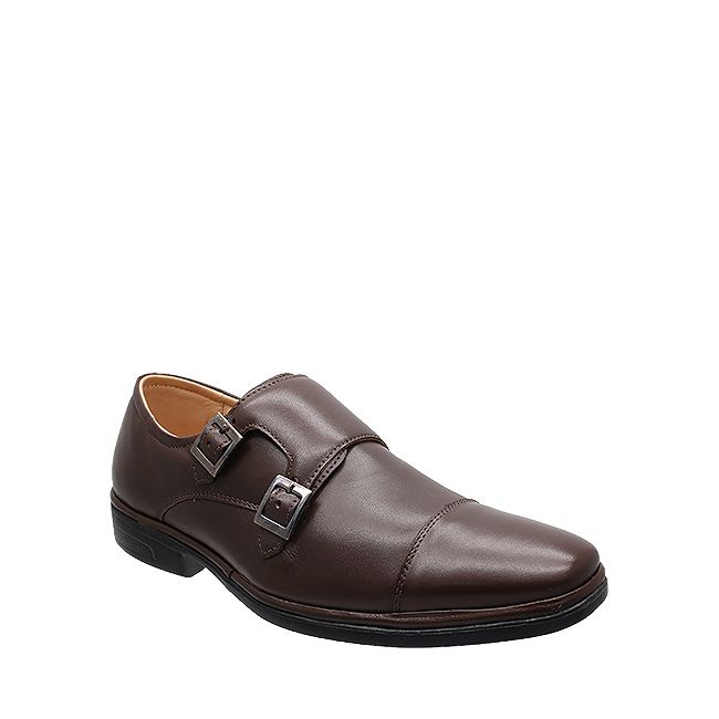 OBERMAIN - Genebra Strap Men Slip On Shoes - BROWN - KULIT ASLI