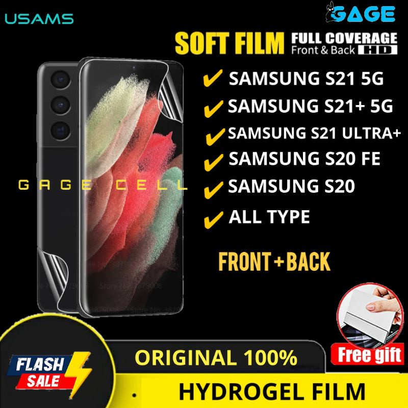 USAMS - HYDROGEL FILM ANTI GORES FULL COVER SAMSUNG GALAXY S1 S21 PLUS ULTRA S20 FE SCREEN PROTECTOR