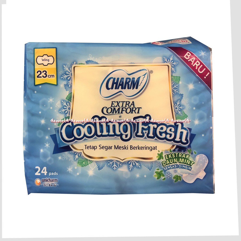 Charm Extra Comfort Cooling Fresh 24 pads Pembalut Wanita Dingin 23 cm