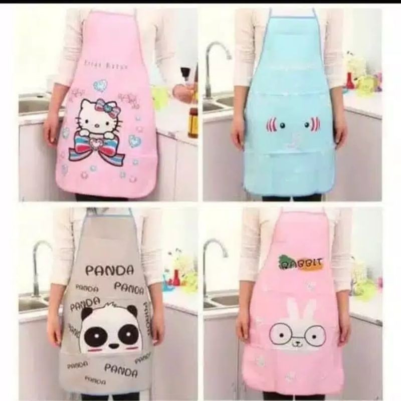 CELEMEK PLASTIK MASAK MOTIF KARAKTER CELEMEK PVC CELEMEK WATERPROFF APRON MASAK MOTIF