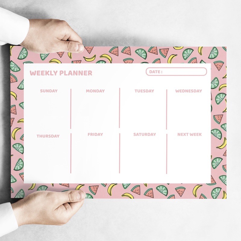 

WEEKLY PLANNER POSTER FRUITS / poster / JADWAL MINGGUAN / Note To Self