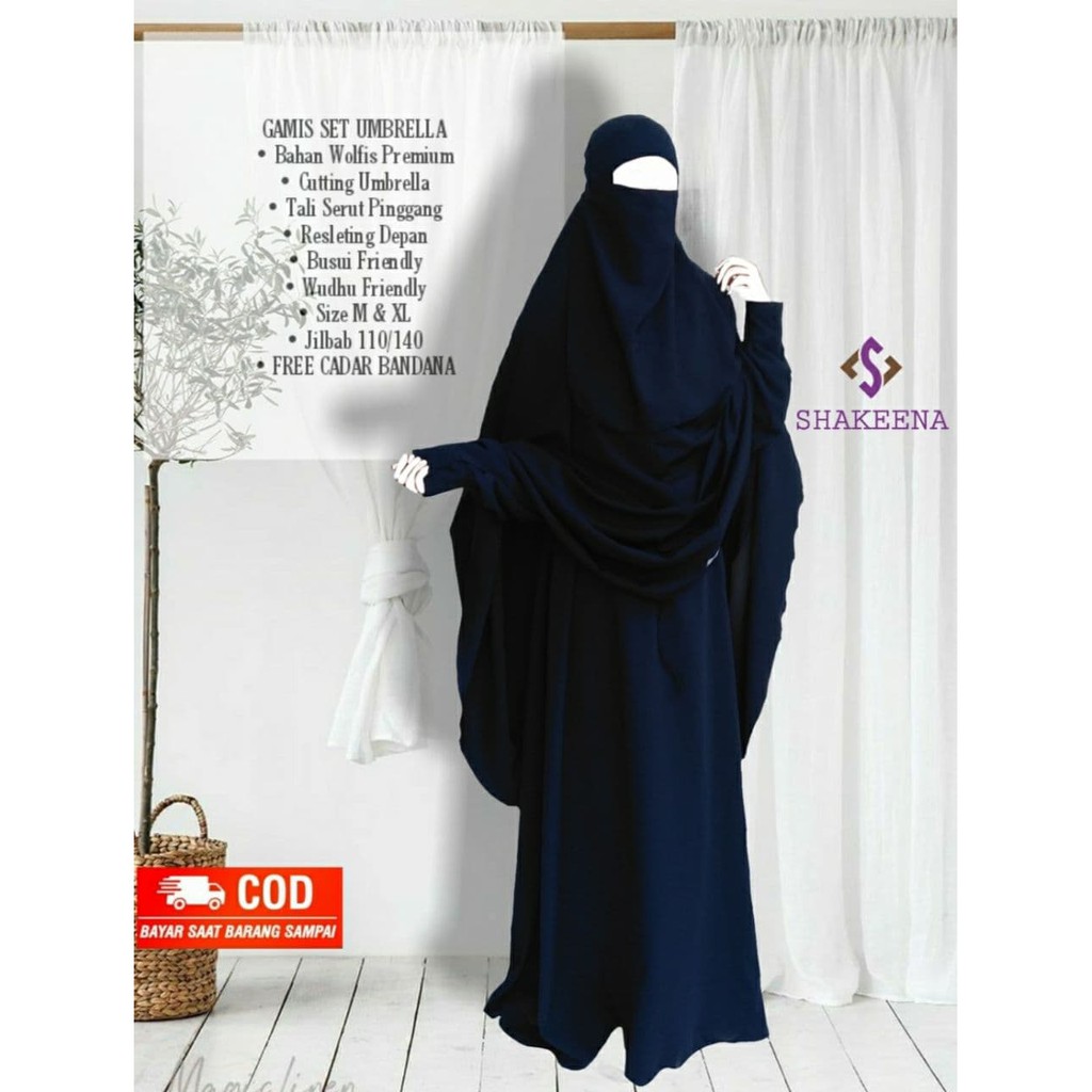 Gamis set syari free cadar bandana