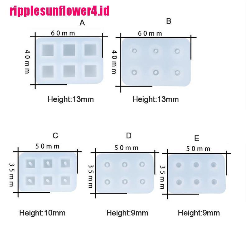 Cetakan Silikon Bentuk Persegi Panjang Dengan 6 Lubang Untuk Membuat Perhiasan Diy