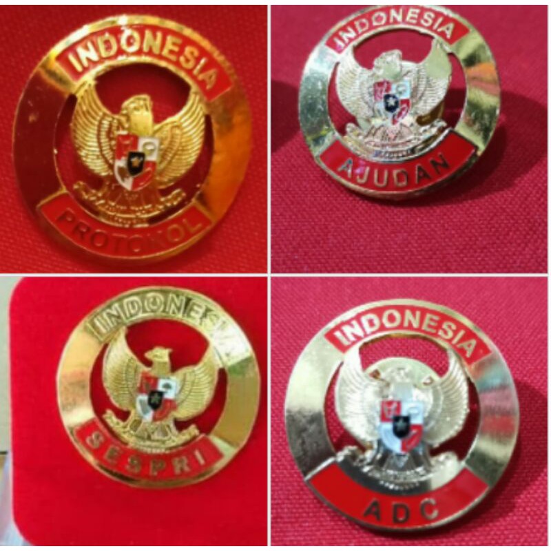 Pin/lencana SESPRI/PROTOKOL/AJUDAN/ADC (merah)
