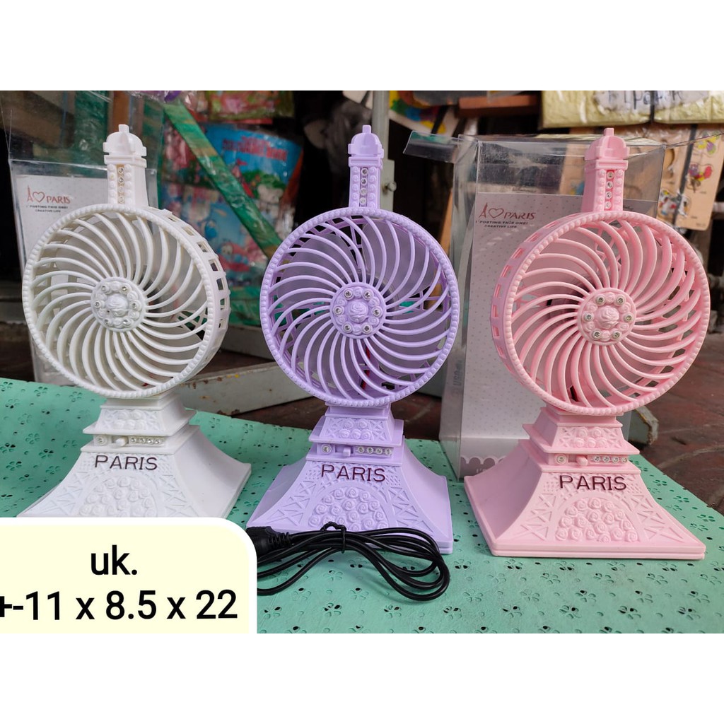 

kipas fancy bagus portable paris pastel color rechargeable