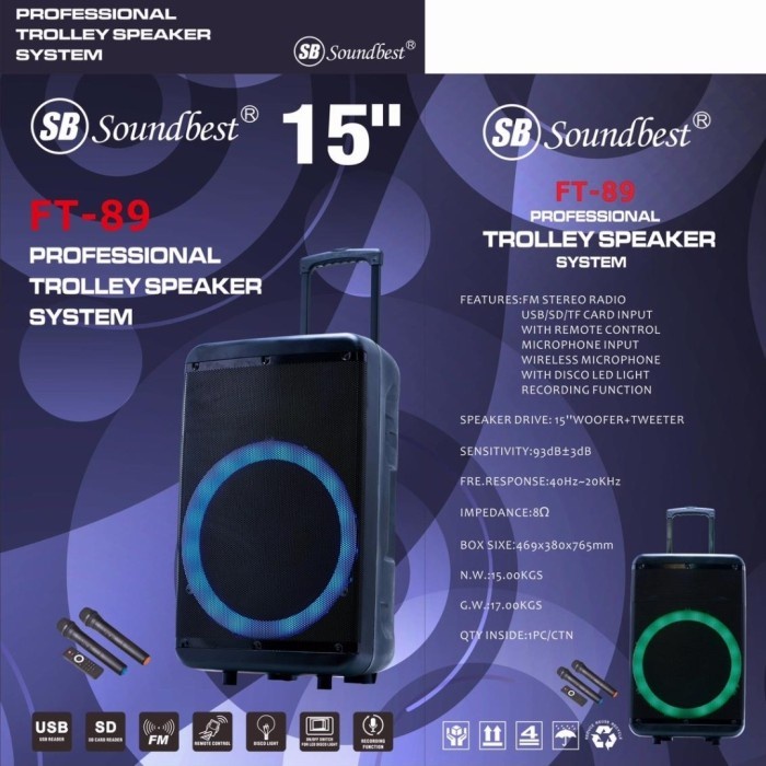 Speaker Portable Sound Best FT89 15 Inch