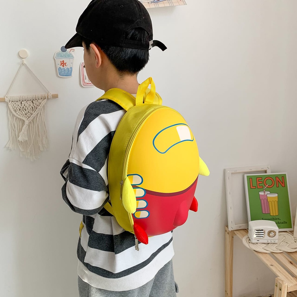 [JUALSEMUA18]Tas Ransel Backpack  Anak Sekolah PAUD TK Roket Telur Lucu Import
