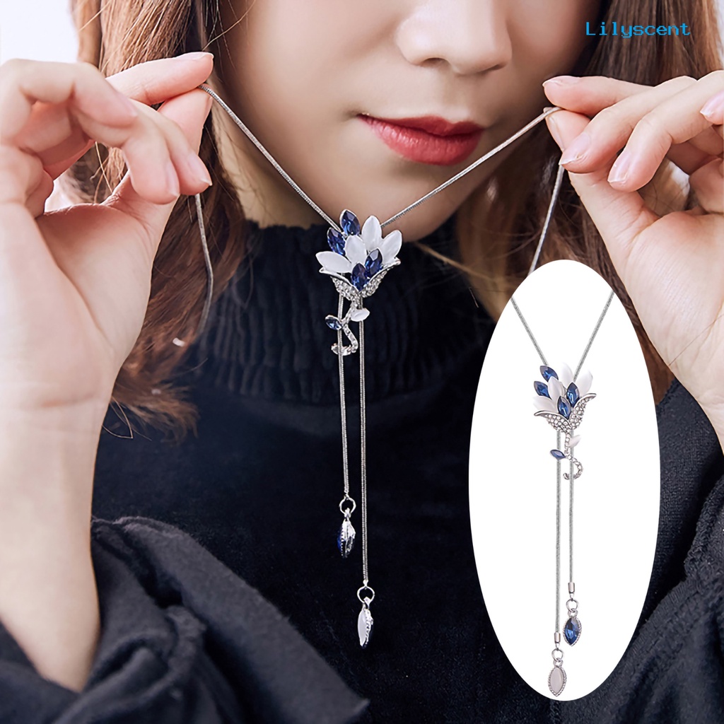 Kalung Rantai Model Rumbai Bahan Alloy Untuk Wanita