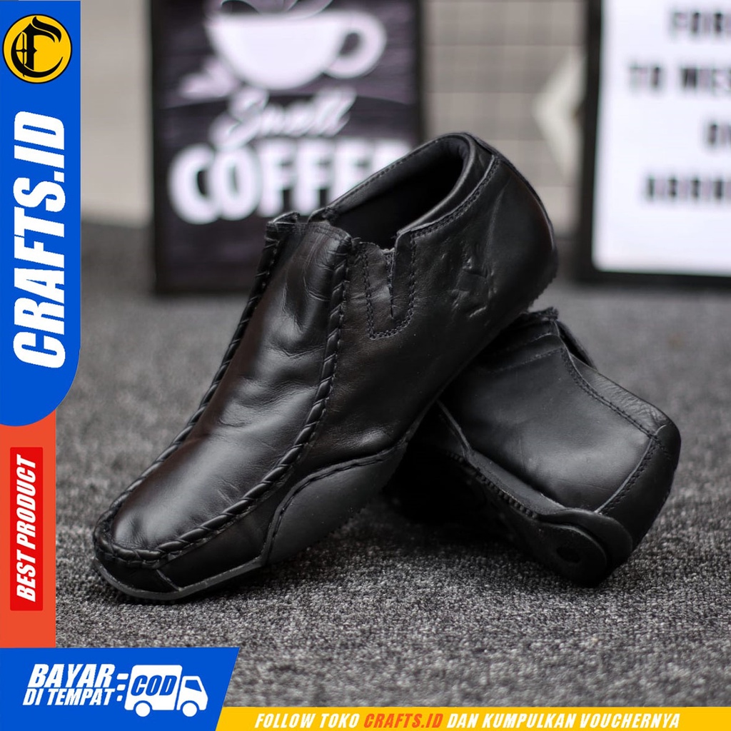 CRAFTS fero - Sepatu Formal Pantofel Kulit Asli Kerja Pria