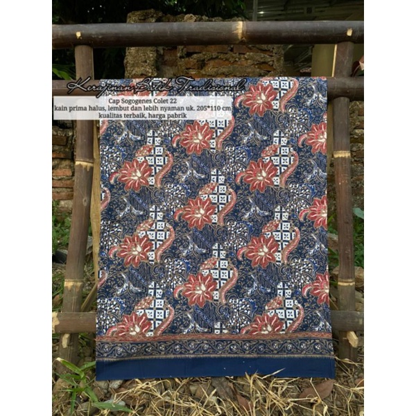 kain batik navy motif bunga