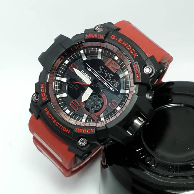 Jam Tangan Sport Casio Gshock GG1000 Water Resist Renang - Hitam tali Merah