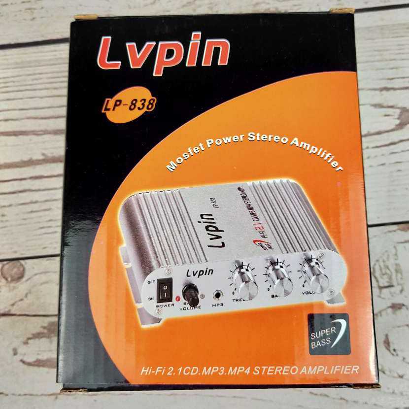 LVPIN Mini HiFi Stereo Amplifier Treble Bass Booster 12V 20W - LP-838