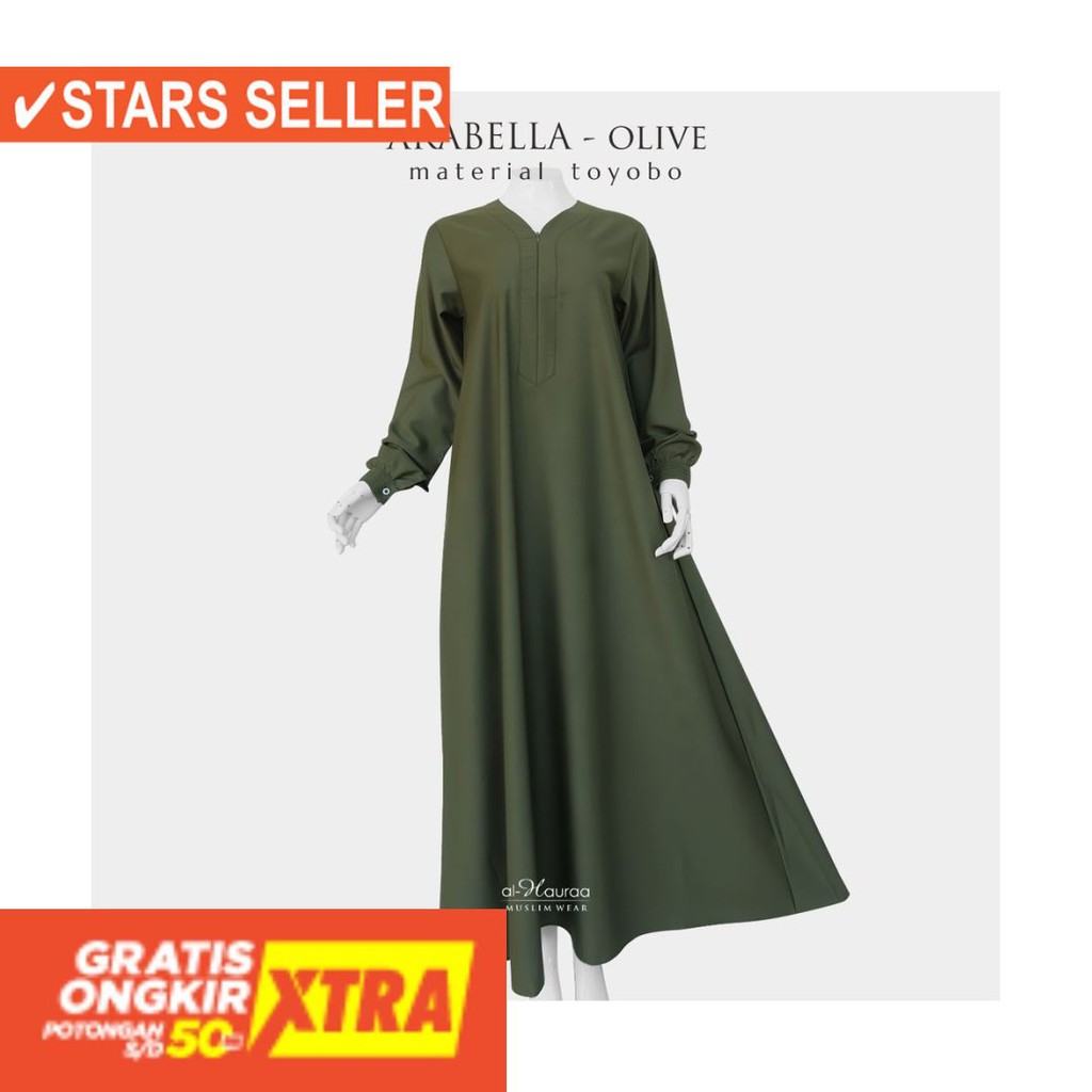 BAJU LEBARAN PAKAIAN MUSLIMAH SYARI BERGO BALOTELI / Gamis Arabella Toyobo Al Hauraa