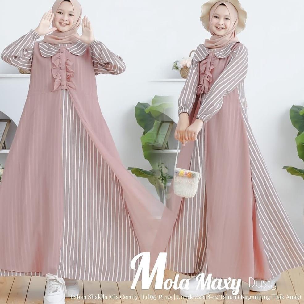 O-AZT} 【☛} Mola Maxy Gamis Remaja Tanggung Anak Premium Terbaru Trend Lebaran 2022