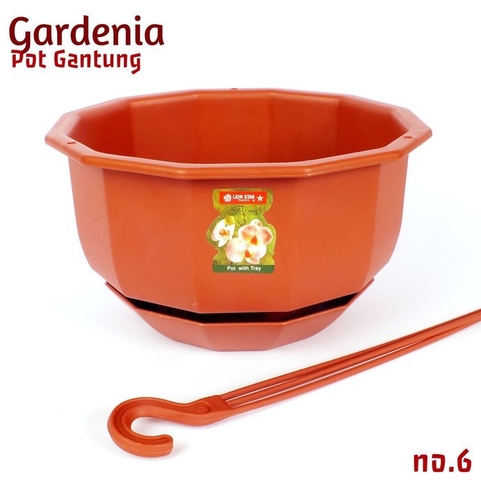 Pot Gantung Gardenia No 6 / Pot Gantung + Tatakan / Pot Tanaman