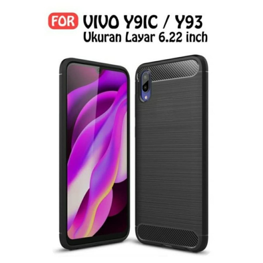 CASE SLIM FIT CARBON IPAKY VIVO Y91C VIVO Y1S SOFTCASE - FA