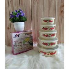 Mixing Bowl GSF Enamel Set / Rantang Susun 5 PCS GSF G-2028 / G 2028 / G2028