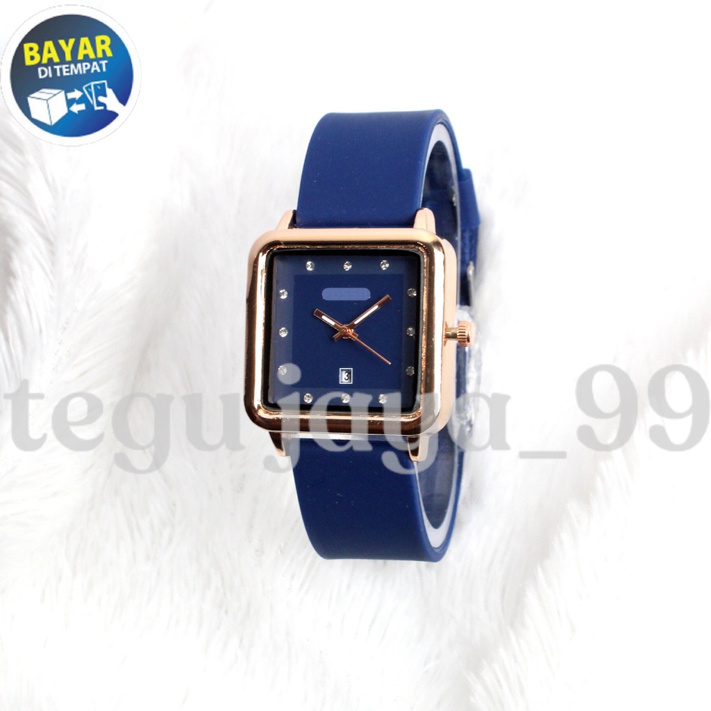 JAM TANGAN FASHION WANITA TANGGAL AKTIF STRAP RUBBER TE1042 GROSIR