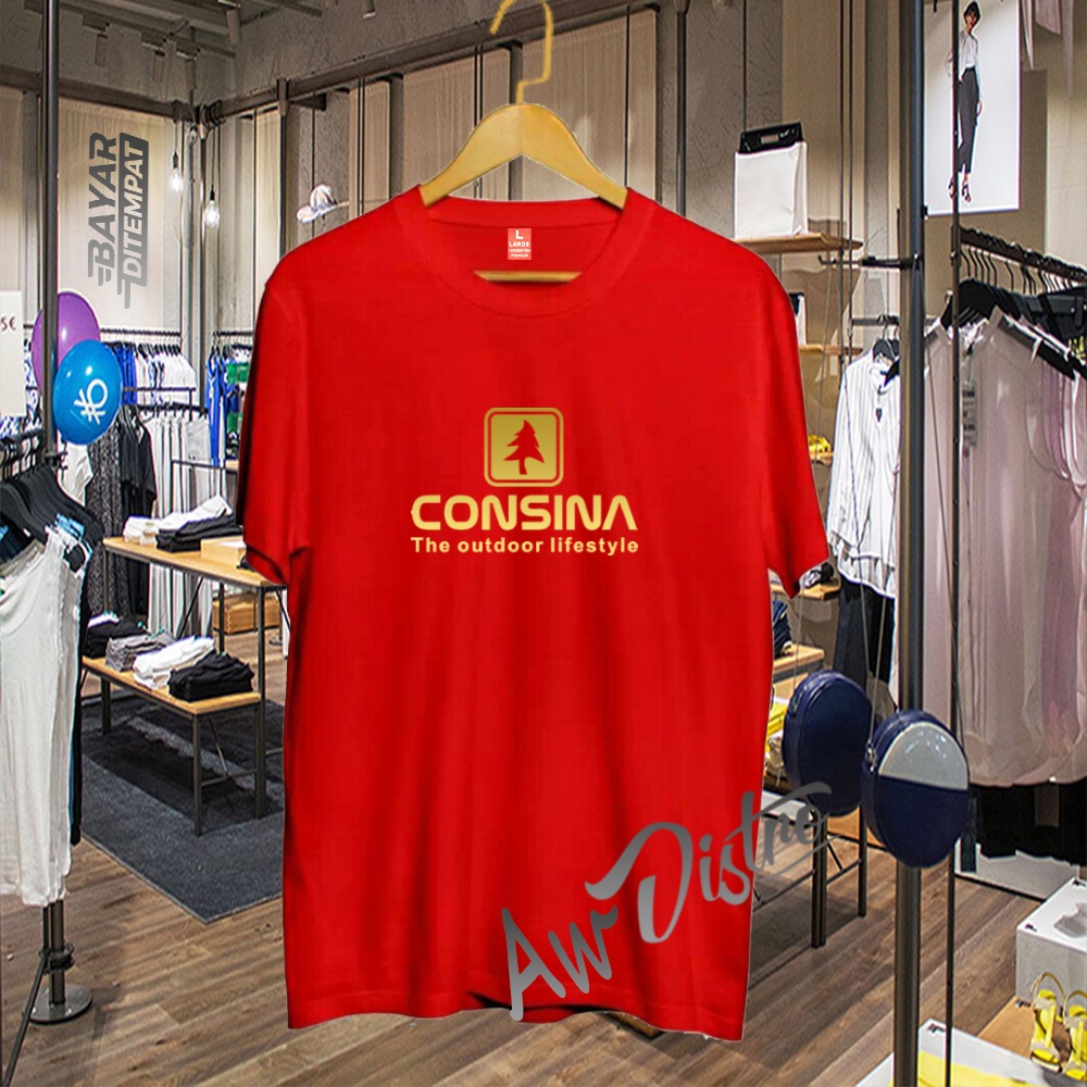 COD Baju Kaos Distro Consina 01 Gold Premium Quality Lengan Pendek Kaos Tulisan Kaos Kata-Kata Kaos Sablon