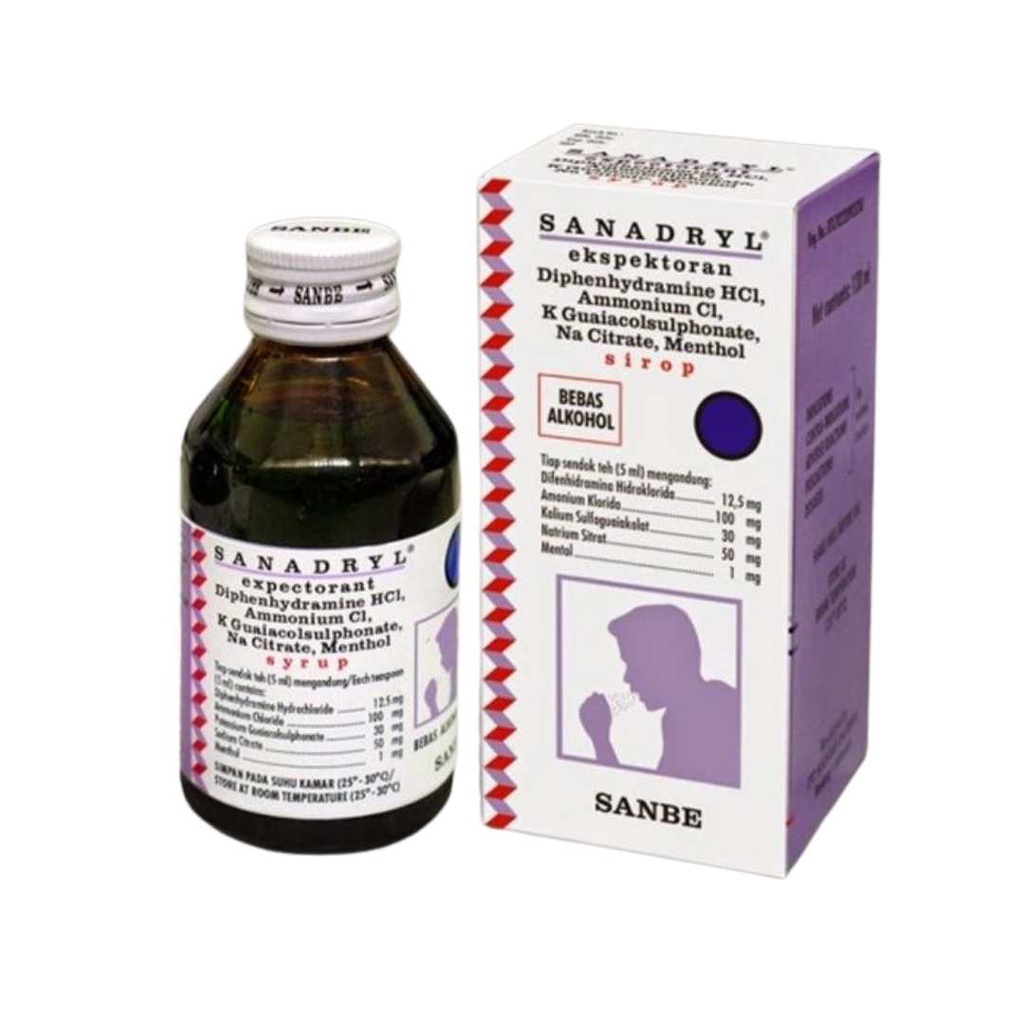 Sanadryl Expectorant Sirup 60 mL dan 120 mL (Batuk Berdahak)