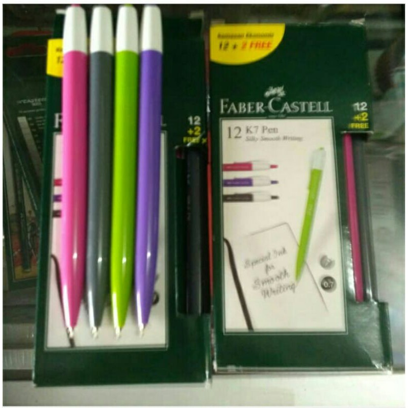 

Faber-Castell Ballpoint K7 Pen 0,7 mm Ink Black 1 box isi 12 + 2 pcs.