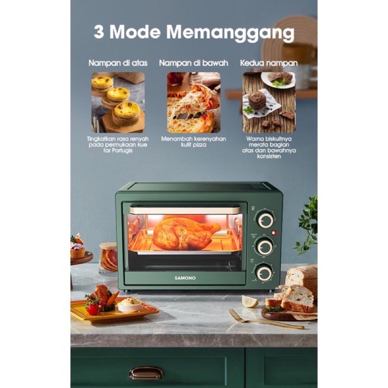 SAMONO OVEN LISTRIK SWEOG23 / SW-EOG23 [23L] 100% ORI