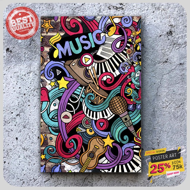 Hiasan dinding - Pajangan dinding - Poster Musik - Dekorasi dinding - Wall decor -  304514FHZ