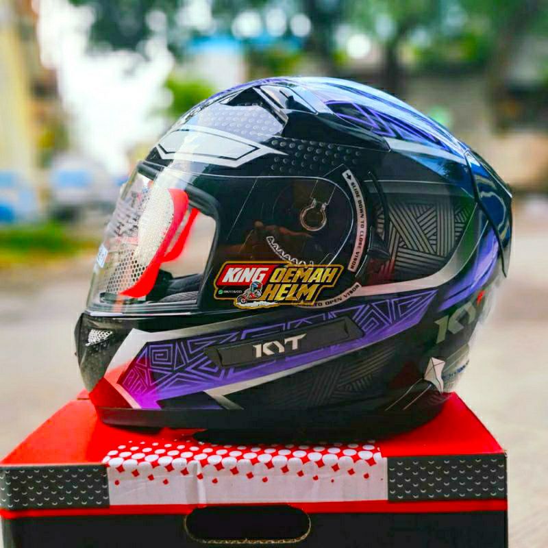 HELM KYT K2RIDER BLACK PANTHER PURPLE ORIGINAL HELM KYT K2 RIDER BLACK PANTHER KYT K2R ORI MURAH SNI