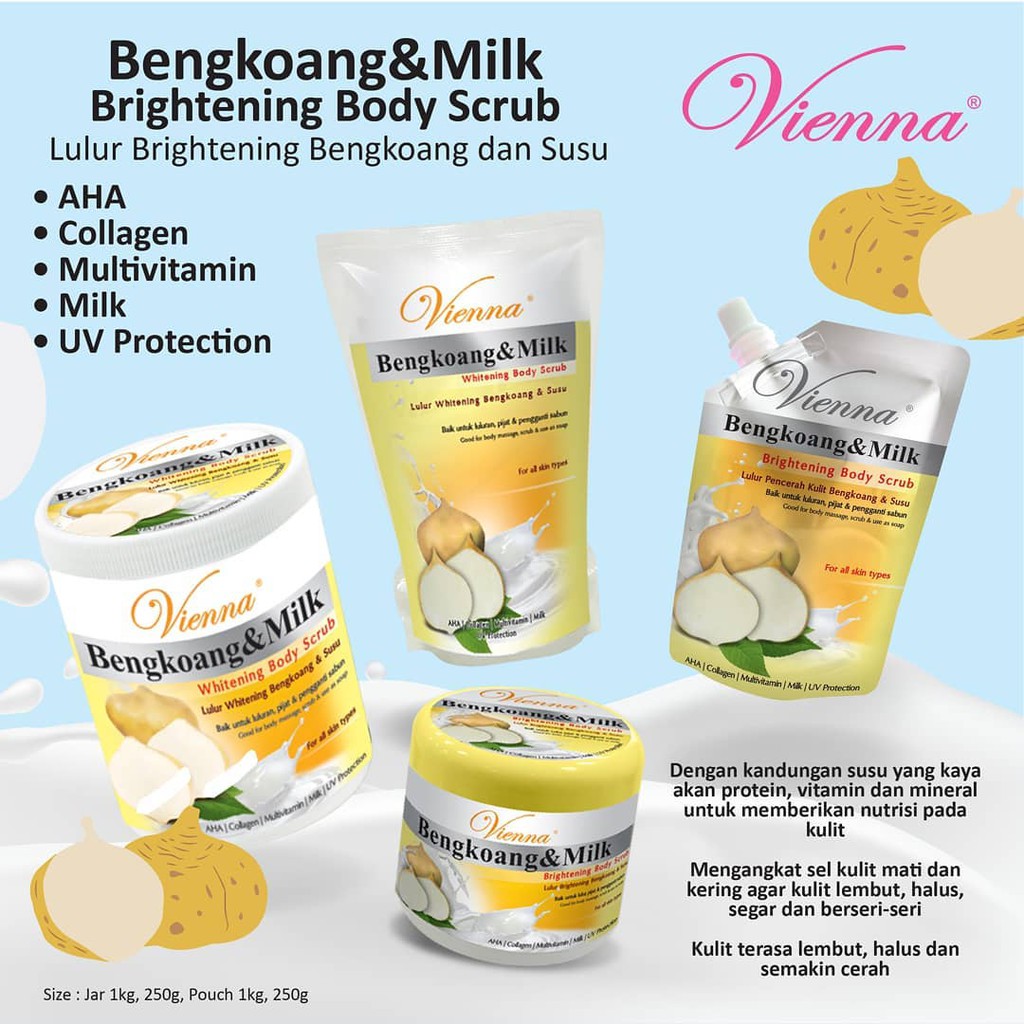 ⭐BAGUS⭐ VIENNA GOATS MILK BRIGHTENING BODY SCRUB / LULUR BADAN SUSU KAMBING 250GR