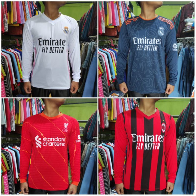 baju bola lengan panjang unisex