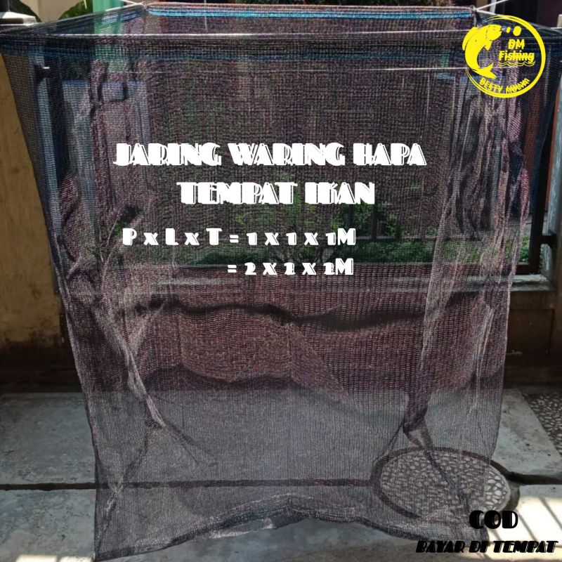 JARING WARING HAPA TEMPAT IKAN UKURAN 1X1X1 M